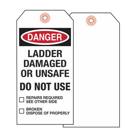 Ladder Damaged Or Unsafe Tag - Rigid Vinyl