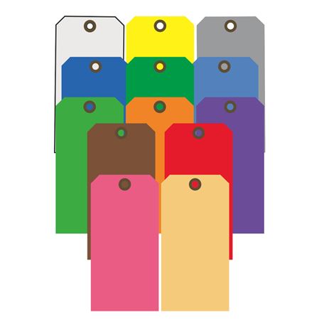 Color Coded Cardstock Tags 4 1/8 x 8 1/2 PK/100 - Std Colors