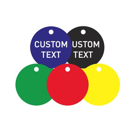 Custom Engraved or Blank Plastic Valve Tag - 1 3/4" Circle