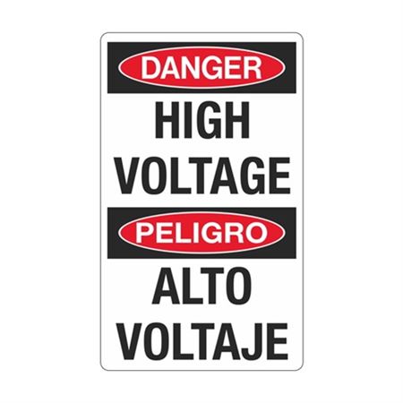 Danger High Voltage / Peligro Alto Voltaje Sign - 12 x 20