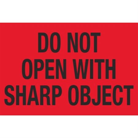 Pallet Labels - Do Not Open With Sharp Object - 2 x 3