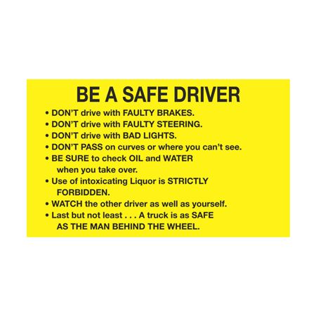 Be a Safe Driver 3 x 5