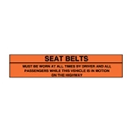 Seat Belt Decals - Seat Belts Must Be Worn At All Times 5 x 1