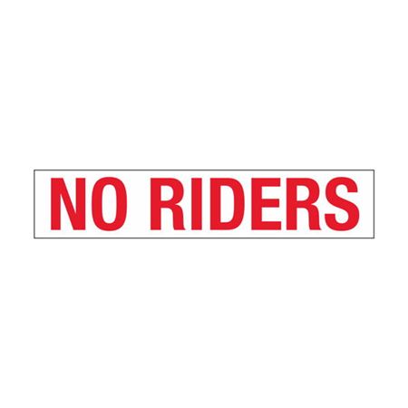 Dashboard Safety Decals - No Riders  1 x 5