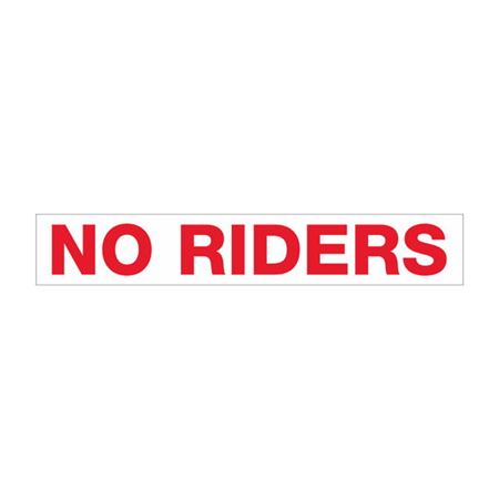 Dashboard Safety Decals - No Riders 1 x 6