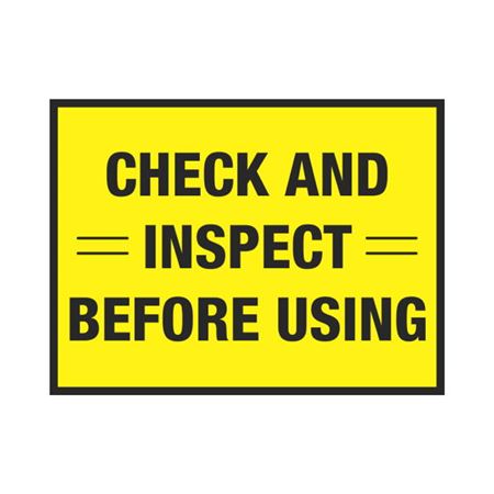 Check and Inspect Before Using 3 x 4