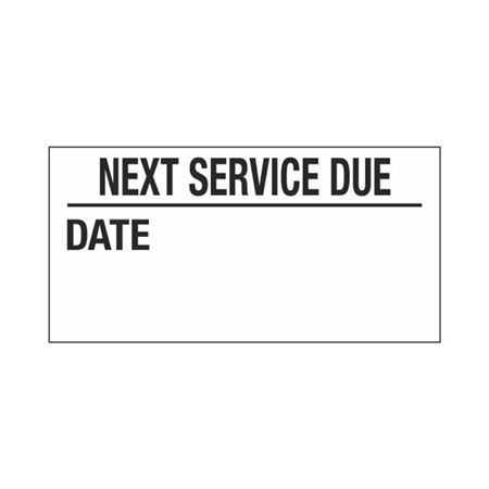 Next Service Due Date Decal