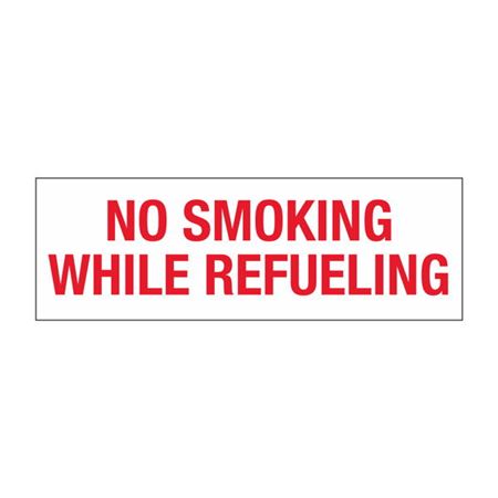 Dashboard Safety Decals - No Smoking While Refueling 2 x 6