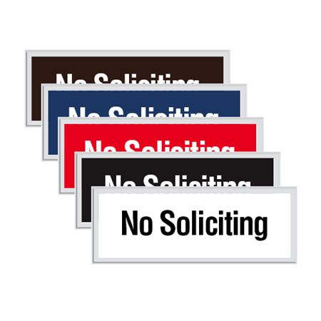 Engraved Door Sign - No Soliciting