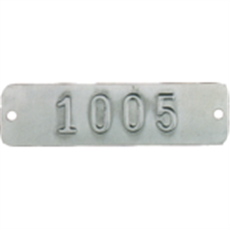 Embossed Metal Tags - Numbered - Aluminum