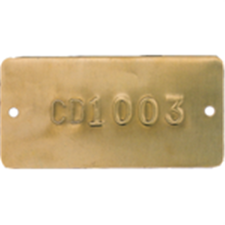 Embossed Metal Tags - Letter and Numbered - Brass