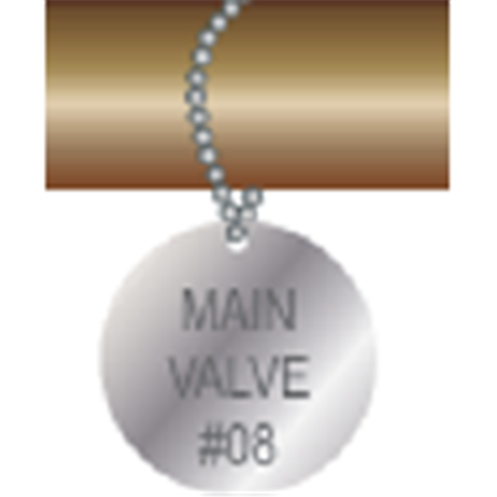 Engraved Valve Tags - Custom - Stainless Steel Circle 1.5 x 1.5