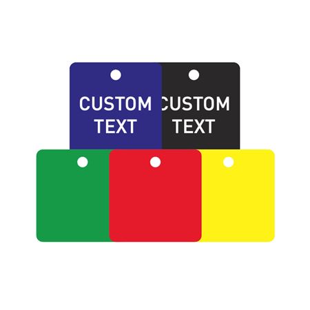 Custom Engraved or Blank Plastic Valve Tags - 1 3/4" Square