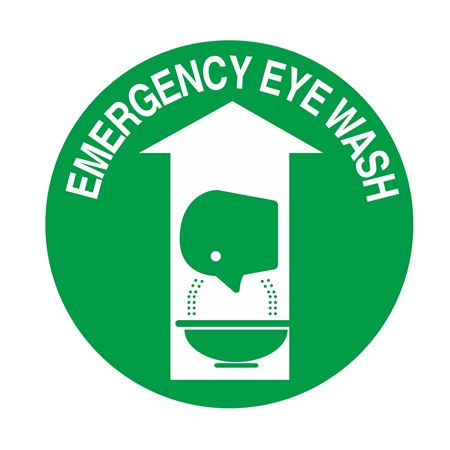 Anti-Slip Floor Decals - Emergency Eye Wash - 18" Dia.