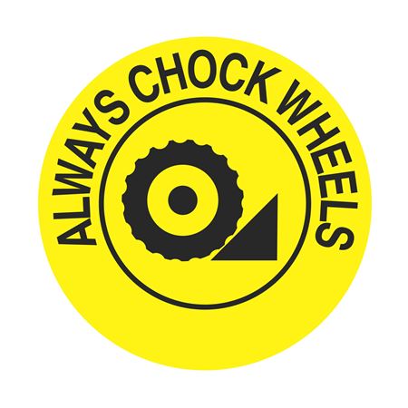 Anti-Slip Floor Decals - Always Chock Wheels - 18" Diameter