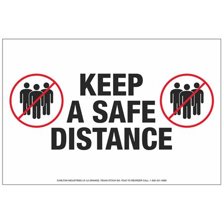 Floor Decals - Keep A Safe Distance - 8 x 12