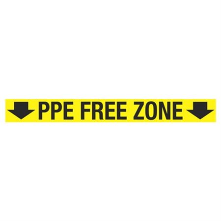 Anti-Slip Floor Decals - PPE Free Zone - 4 x 36