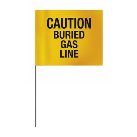 Caution Buried Gas Line Stock Flag