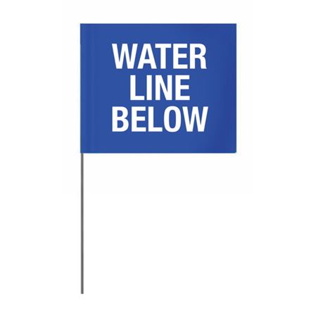 Printed Stock Flags - Water Line Below - Blue 4 x 5