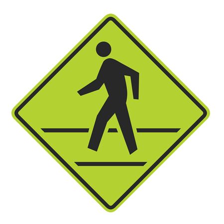 Pedestrian Crosswalk Graphic Diamond Sign 30" x 30"