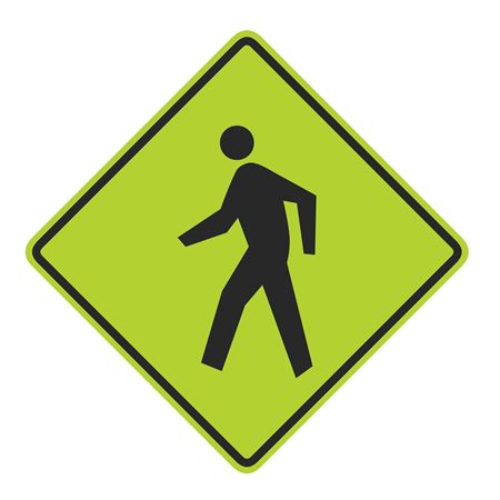 Pedestrian Crossing Graphic Diamond Sign 30" x 30"