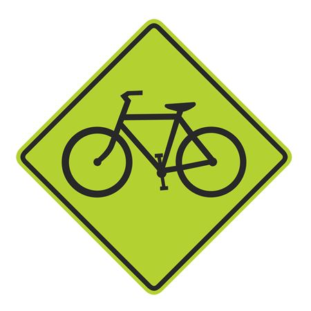 Bike Crossing Graphic Diamond Sign 30" x 30"