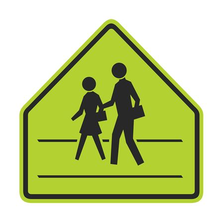 Pedestrians Crosswalk Graphic Pentagon Sign 30" x 30"