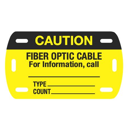 Caution Fiber Optic Cable Info/Type/Count Self Laminating Cable Marker