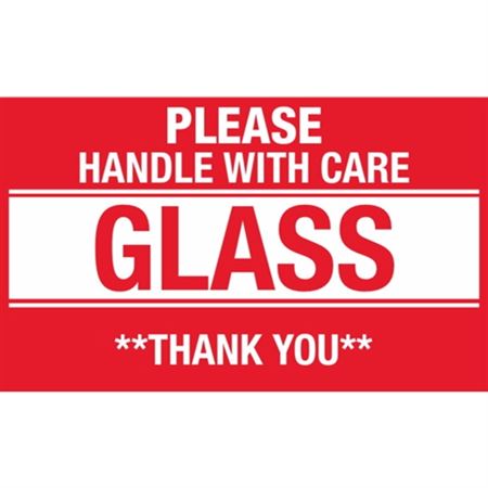 Please Handle With Care Glass Thank You - 2 x 3