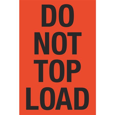 Do Not Top Load - Fluorescent Shipping Labels