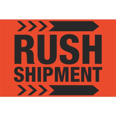 Rush Shipment - Fluorescent Shipping Label