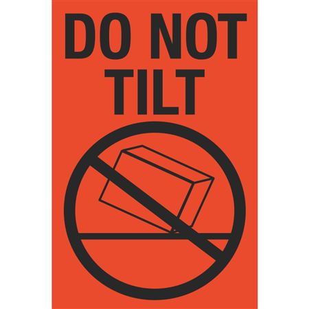 Fluorescent Shipping Labels - Do Not Tilt w/Graphic 4 x 6