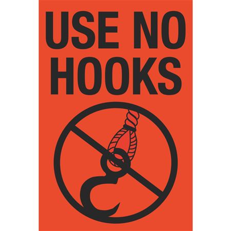 Use No Hooks - Fluorescent Shipping Label