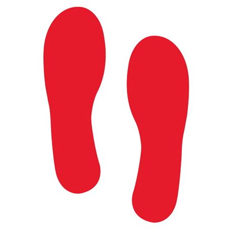 Footprint Decals - Red - 4 x 12 - PK/12