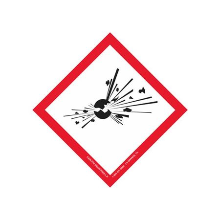 Globally Harmonized 4" Exploding Bomb Paper Label