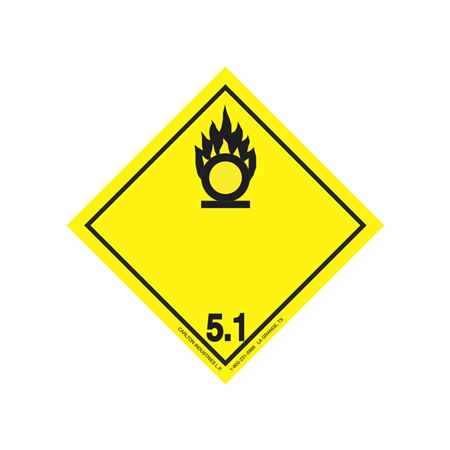 Transport Pictogram 4" Label - Class 5.1 Oxidizer