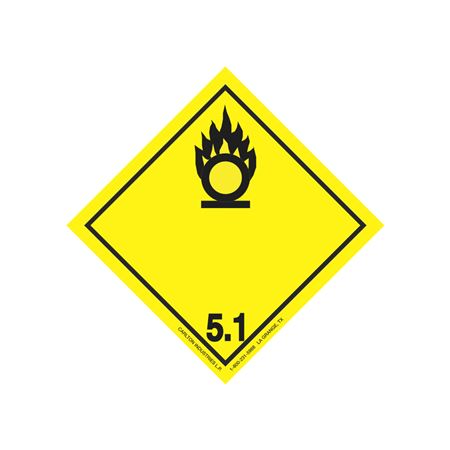 GHS Class 5.1 Oxidiz. Material Label Transport Pictogram 2"