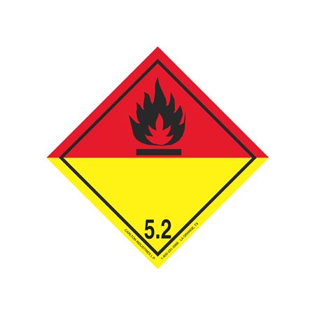 GHS Class 5.2 Red/Yellow Label Transport Pictogram 2"