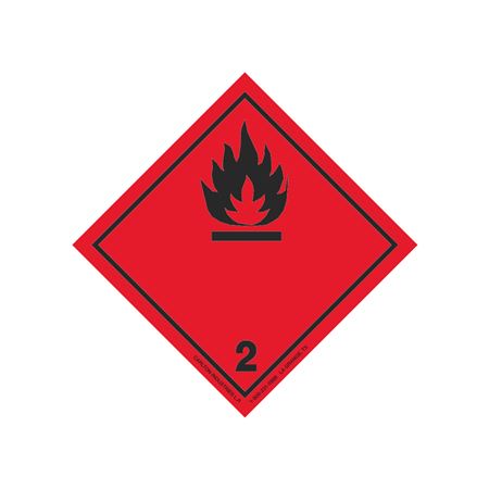 GHS Class 2 (Black Flame) Label Transport Pictogram 2"