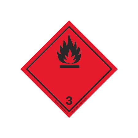 GHS Class 3 Flamm. Liq. (Black Flame) Transport Pictogram 4"