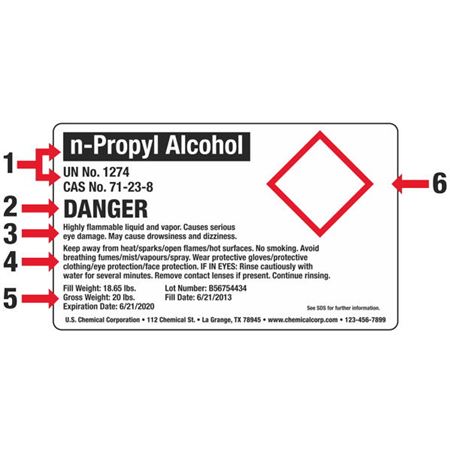 Custom GHS Shipping Label 1 Pictogram - 3 x 2