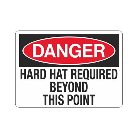 Danger Hard Hat Required Beyond This Point Sign