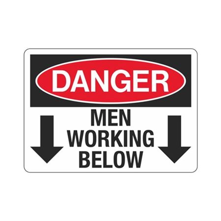 Danger Men Working Below Sign