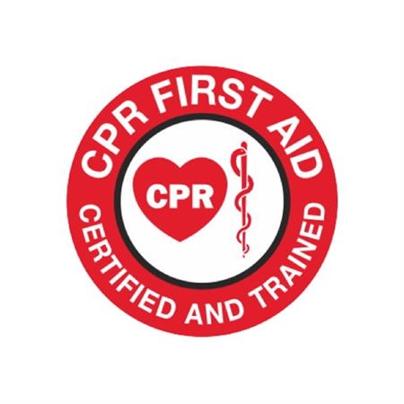 CPR First Aid Certified & Trained Hard Hat Decal