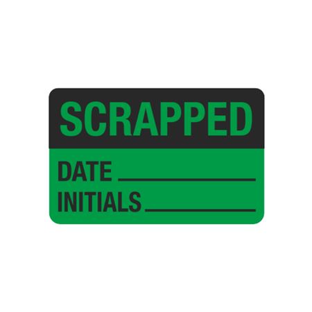 Calibration Hot Labels - Scrapped Date/Initials - 1 1/2 x 2 3/8