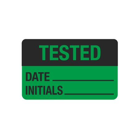 Hot Labels - Tested Date/Initials - 1 1/2 x 2 3/8