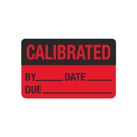 Hot Labels - Calibrated By/Date/Due - 1 1/2 x 2 3/8