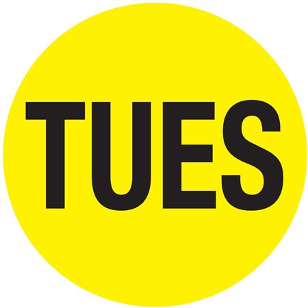 Daily Printed Stock Hot Labels - Tuesday - Yellow
