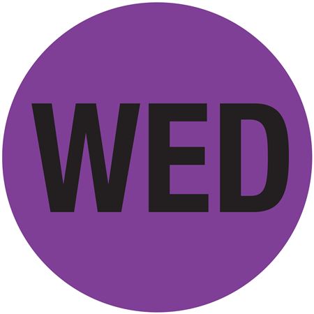 Daily Printed Stock Hot Labels - Wednesday - Purple