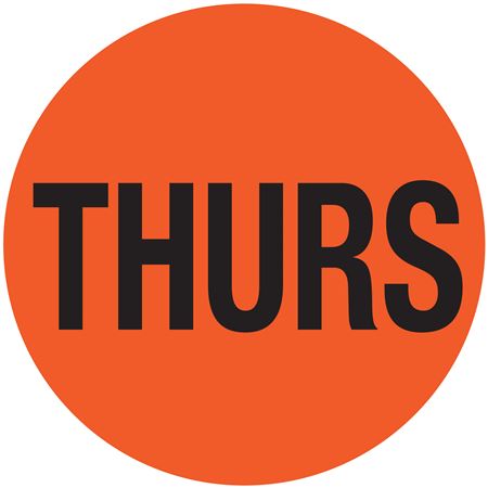 Daily Printed Stock Hot Labels - Thursday - Orange